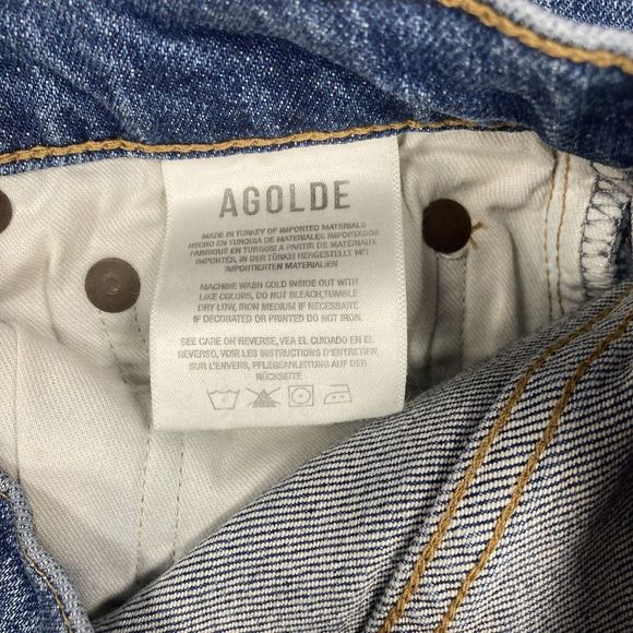 Agolde Riley High Rise Straight Silence Blue Jeans, Women’s Size 26 - Picture 6 of 8